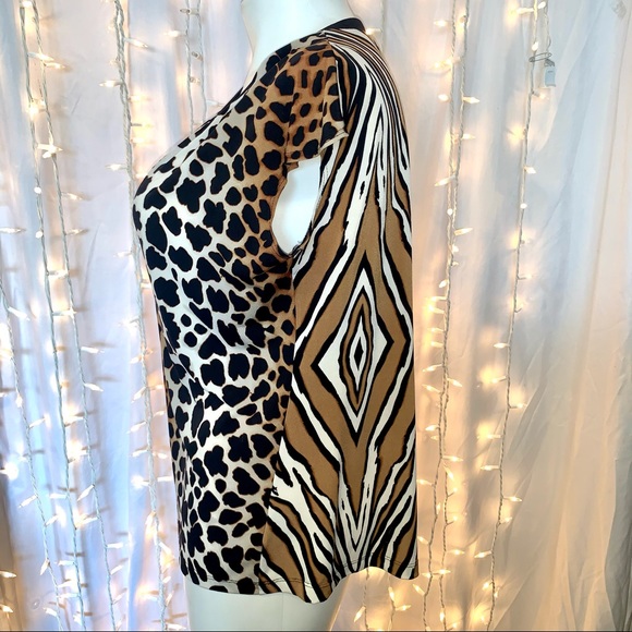 WORTHINGTON ⭐️ Leopard Zebra Animal Print Blouse - Picture 4 of 7